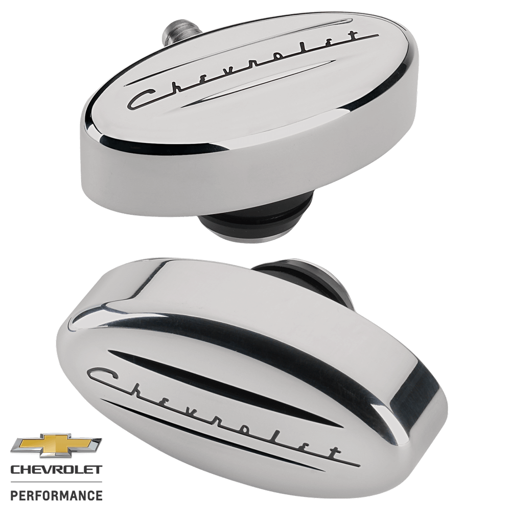 Retro Chevrolet Script Breathers / PCV Breathers