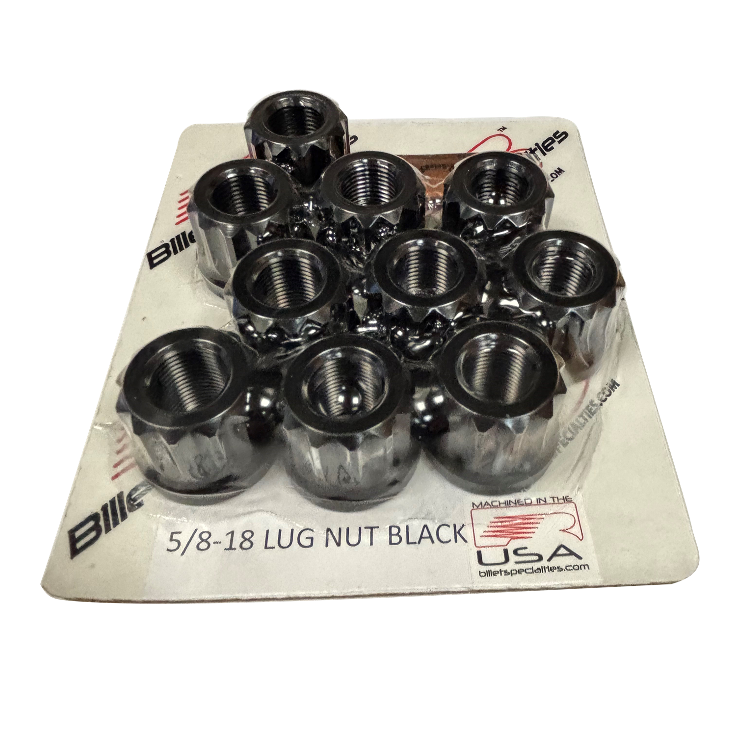 Black Billet Aluminum Race Lug Nuts 5/8-18 Flange Nut 10PK