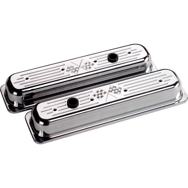 Cross Flags Center Bolt Chevy Valve Covers