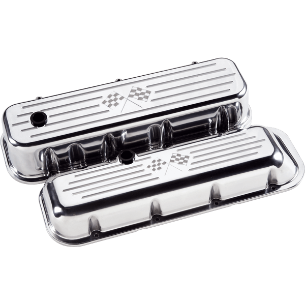Cross Flags Big Block Chevy Tall Valve Covers
