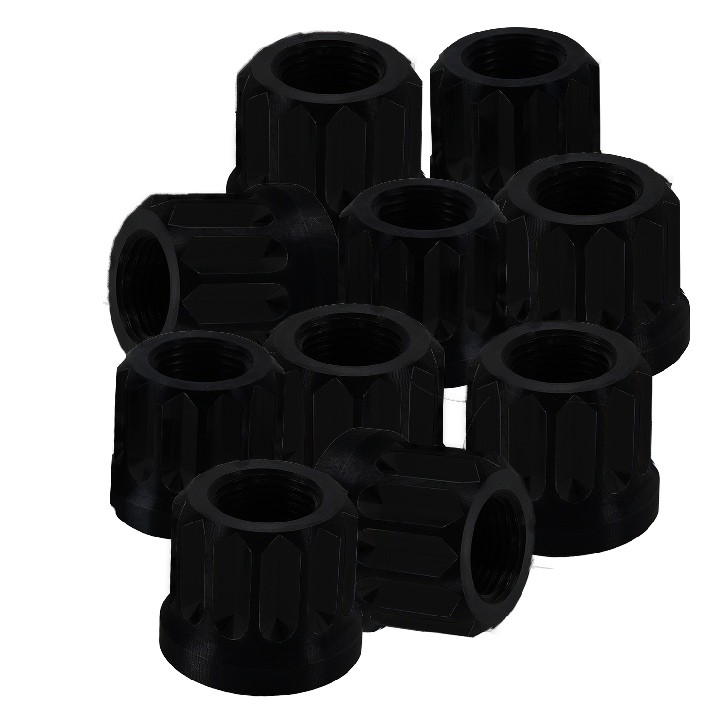 Black Billet Aluminum Race Lug Nuts 5/8-18 Flange Nut 10PK