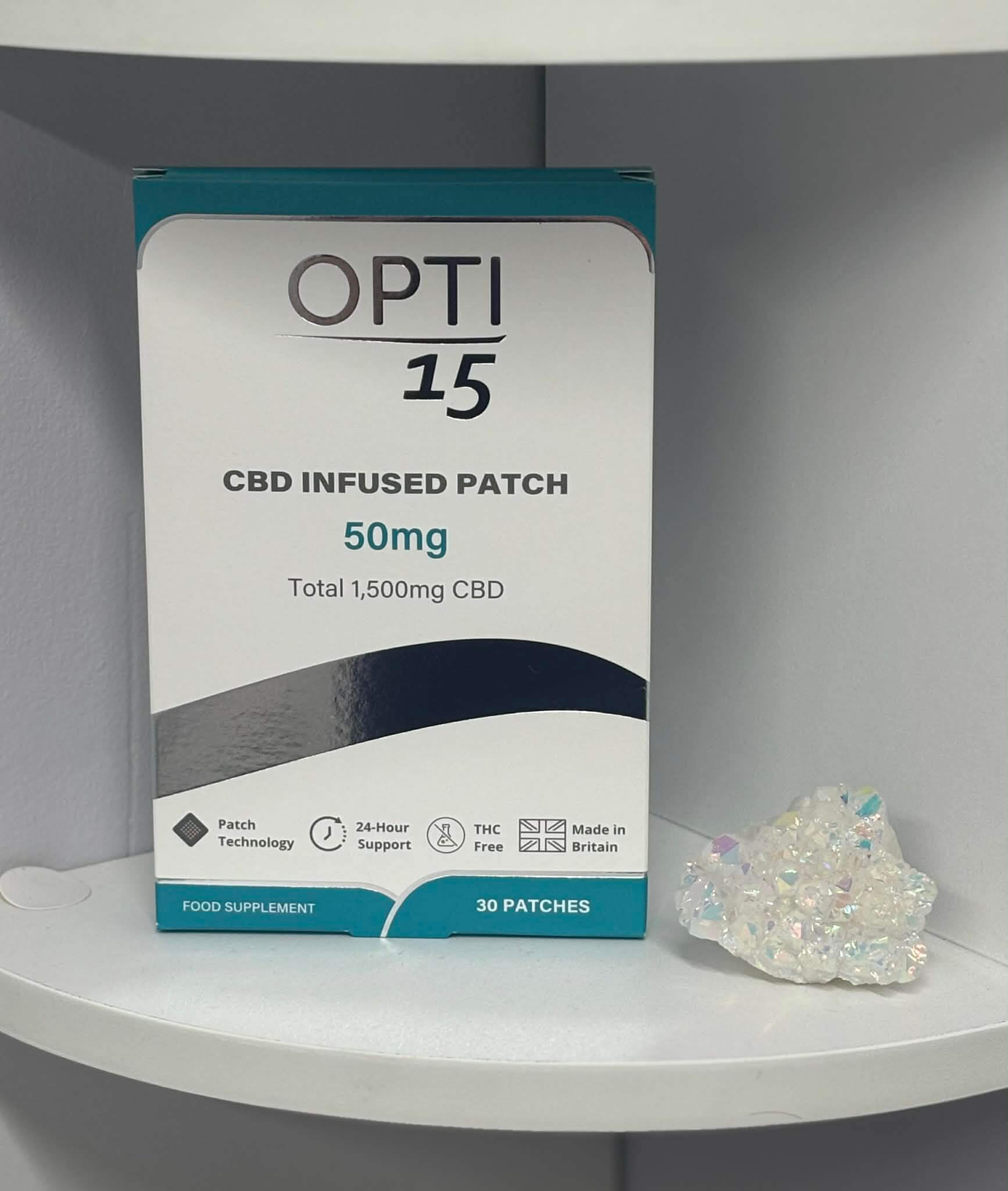Opti15 CBD Patch 50mg stocked at Deanna Thomas Acupuncture clinic, Middlesbrough