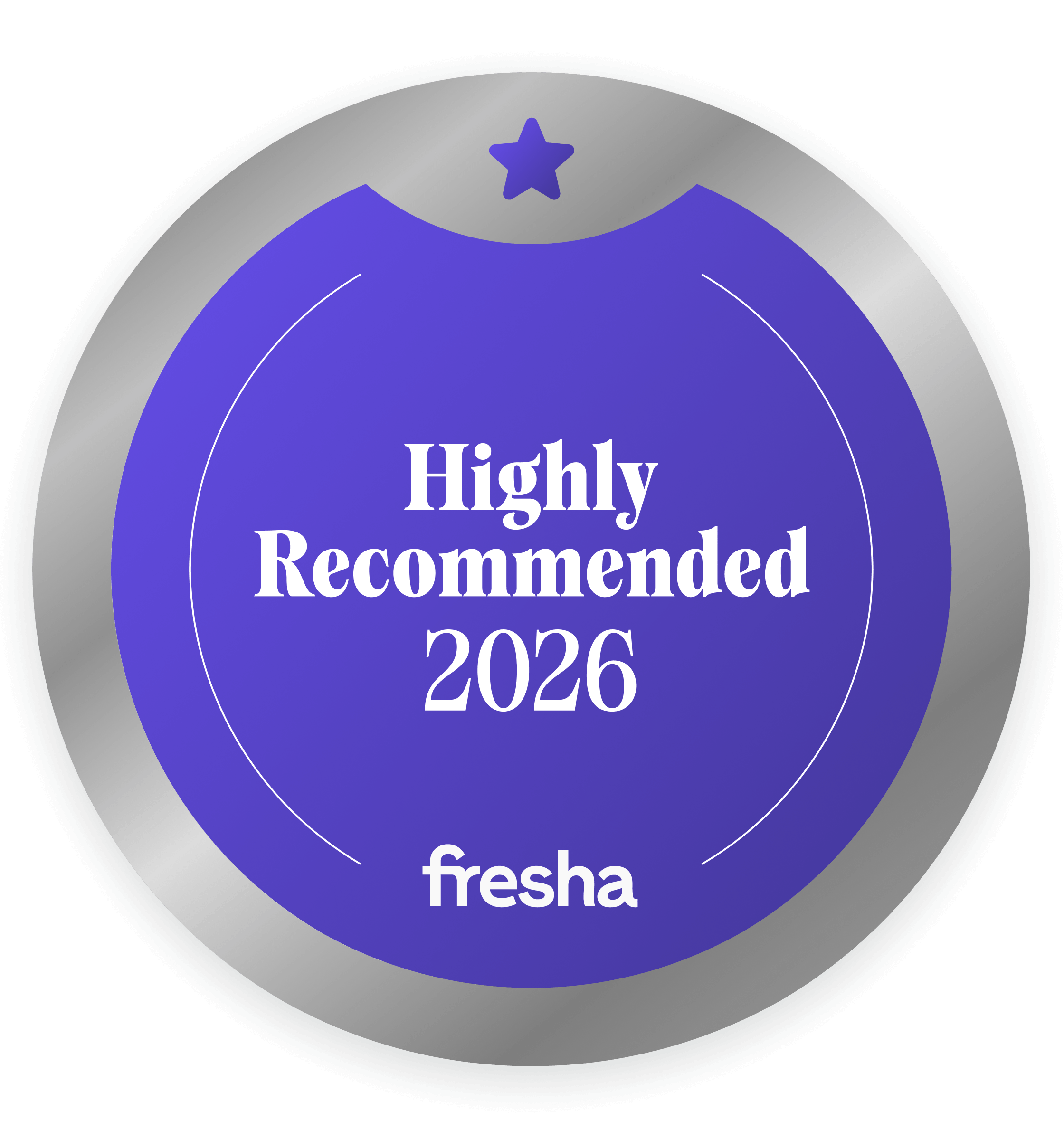 Fresha Highly Recommended 2026 badge