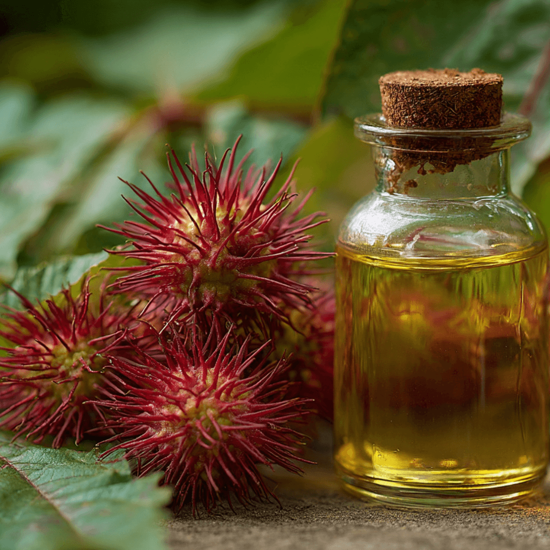 Organic castor oil, flannel cloth and hot water bottle for fertility home care