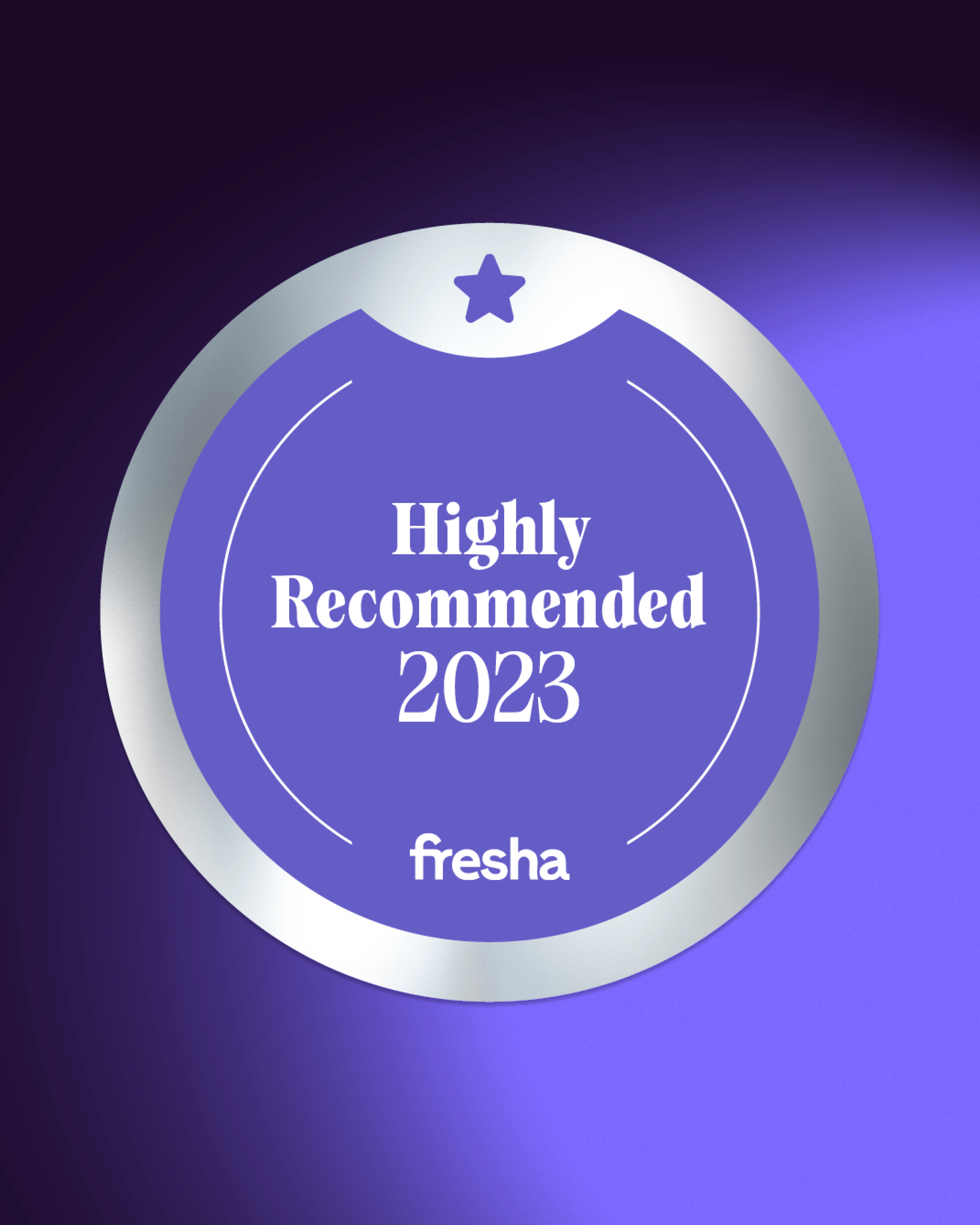 Fresha Highly Recommended 2023 badge