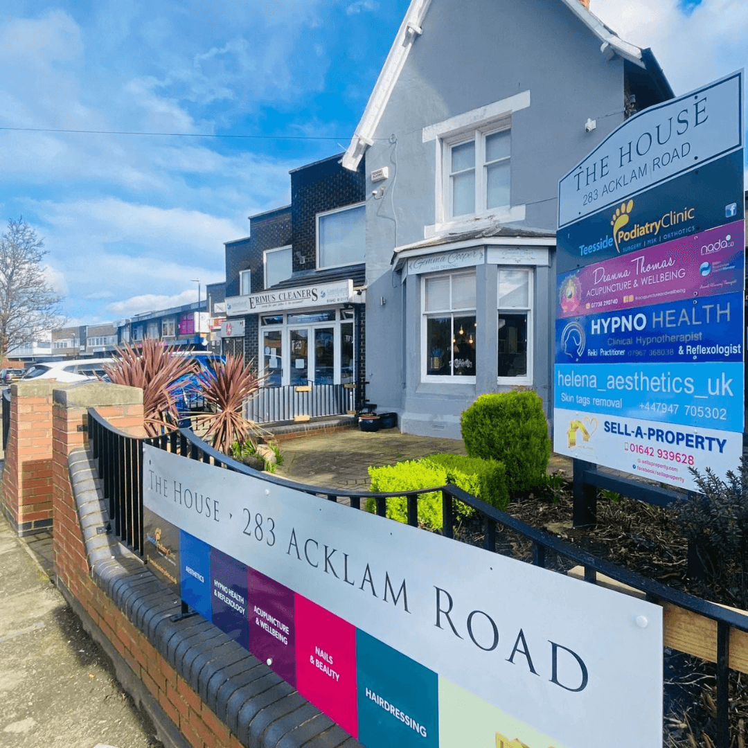 Deanna Thomas Acupuncture and Wellbeing clinic exterior at 283 Acklam Road, Middlesbrough TS5 7BP