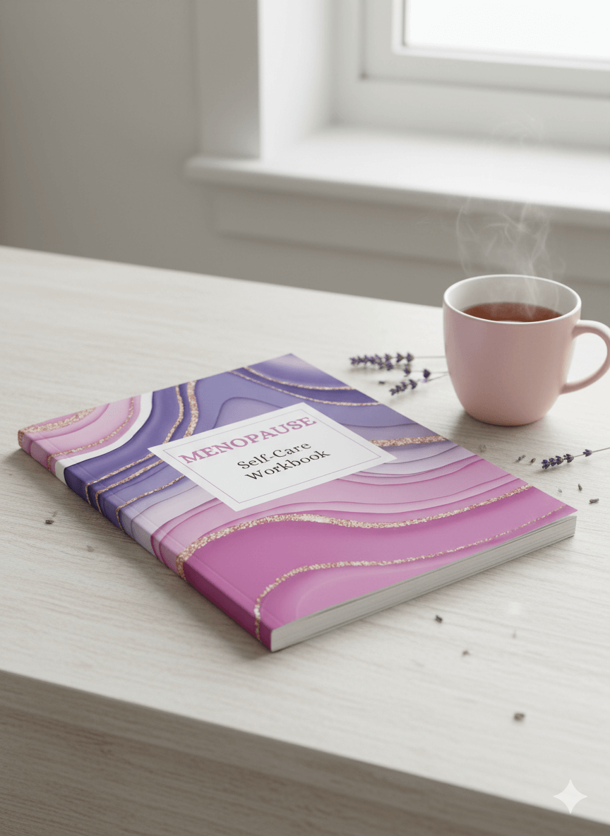 Woman using acupressure techniques for menopause symptom relief at Deanna Thomas Acupuncture