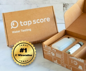 boxes containing tap score water tests