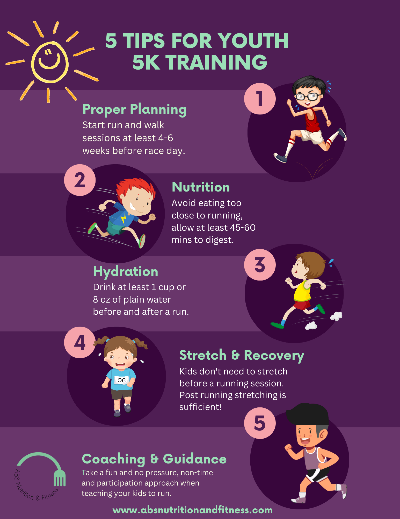 5 tips for youth 5 k training holistic nutrition performance