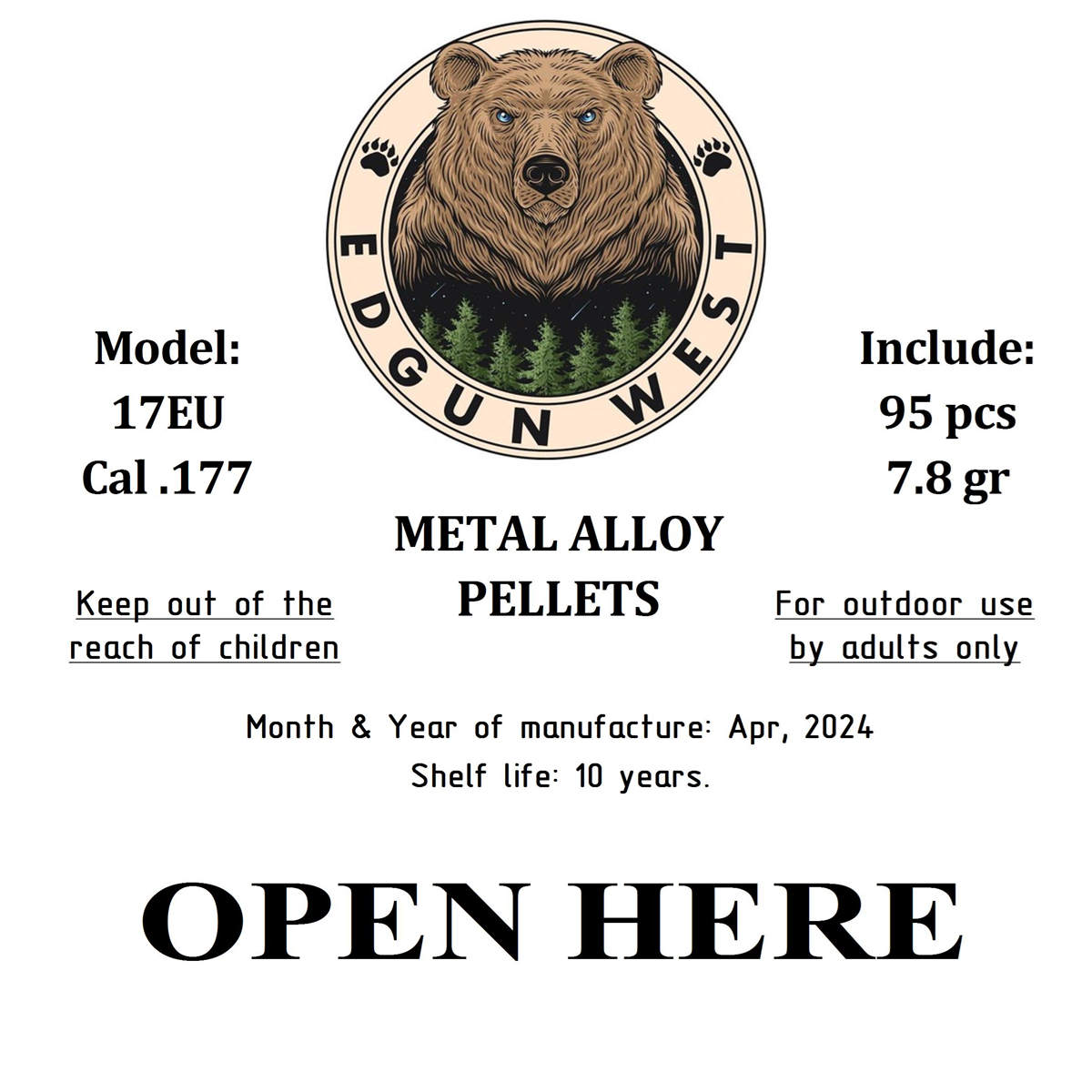 Edgun West .177 Caliber  Exploding Pellets - 7.8 Grain