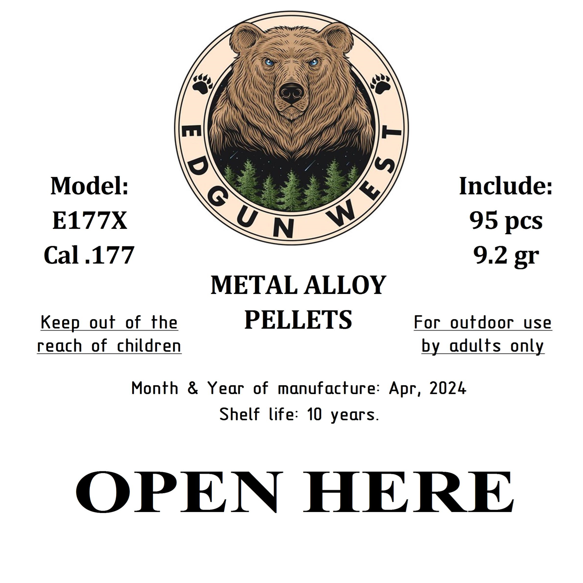 Edgun West .177 Caliber Exploding Pellets- Hollow Point