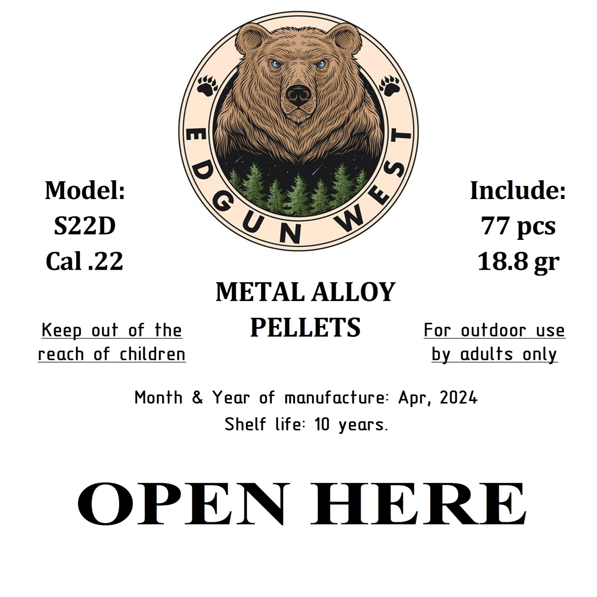 Edgun West 22 Cal Exploding Frag Pellets