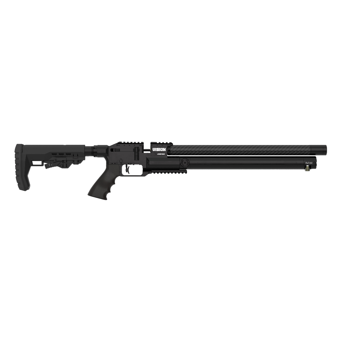 Right side view of the Epic Vision Classic with 420mm long-range tensioned barrel.