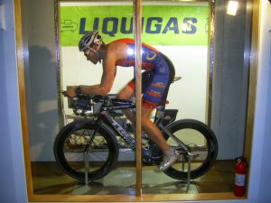 Aero position with Rudy Road Helmet at Wind tunnel on 1-27-2014