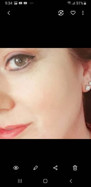 Satisfied client testimonial for Helena Aesthetics Clinic in Acklam, Middlesbrough, highlighting semi-permanent eyeliner treatment benefits and time-saving results.