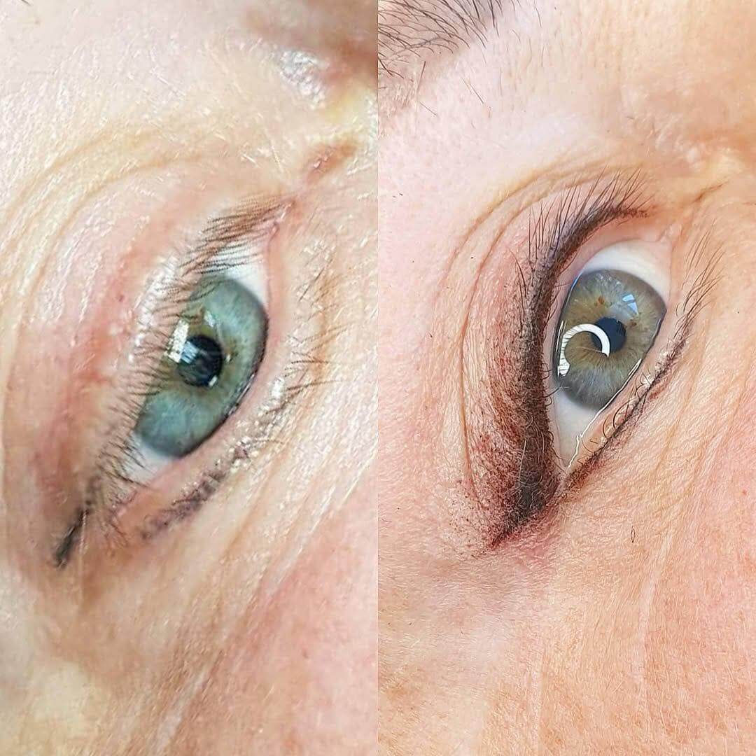 Semi-Permanent Eyeliner Middlesbrough – Before and after results of semi-permanent eyeliner at Helena Aesthetics in Middlesbrough, offering long-lasting, smudge-proof definition.
