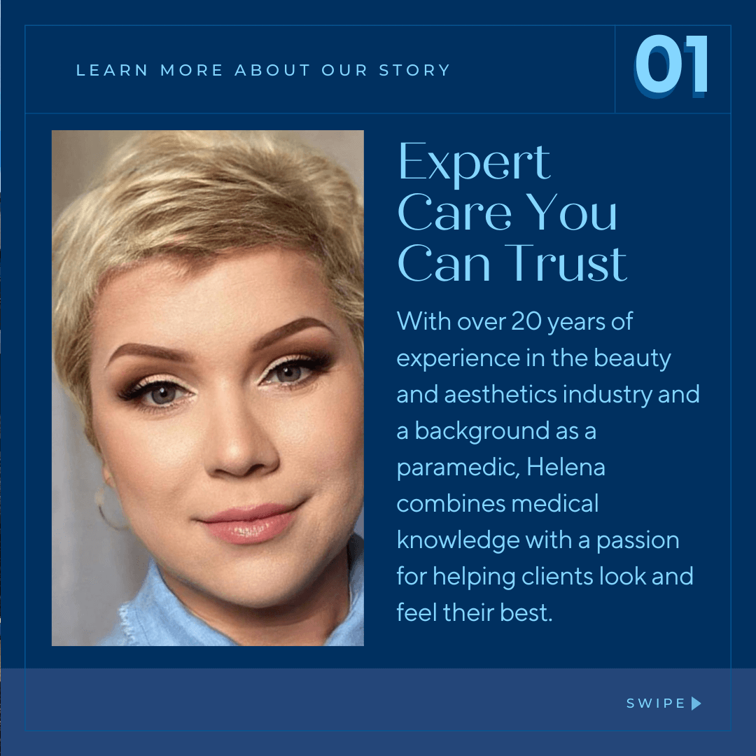 "Helena, a highly experienced aesthetic practitioner in Middlesbrough with over 20 years of expertise, providing personalized beauty and skincare treatments."